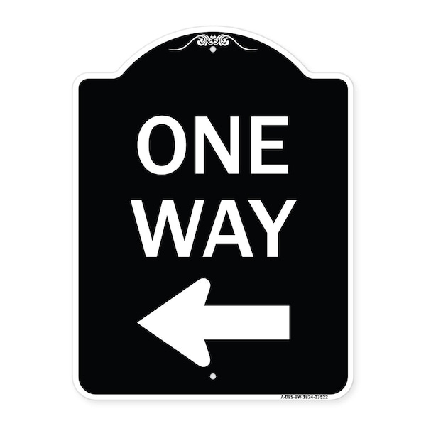 Signmission One Way Left Arrow Heavy-Gauge Aluminum Architectural Sign, 24" x 18", BW-1824-23522 A-DES-BW-1824-23522 - main